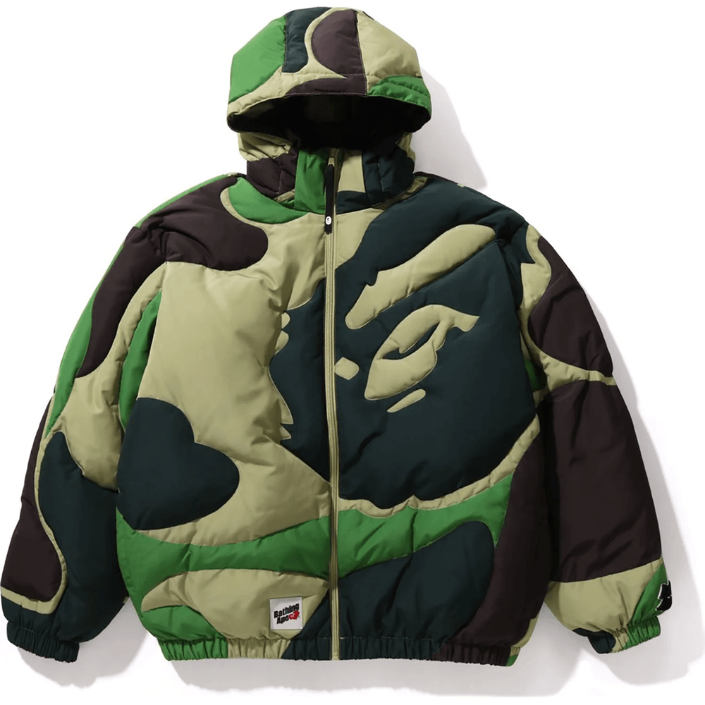 Bape MEGA ABC CAMO DETACHABLE HOODIE PUFFER DOWN JACKET MENS Green