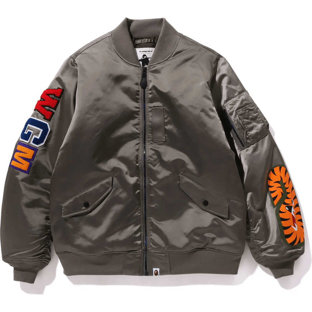 Bape SHARK LOOSE FIT MA-1 MENS Gray