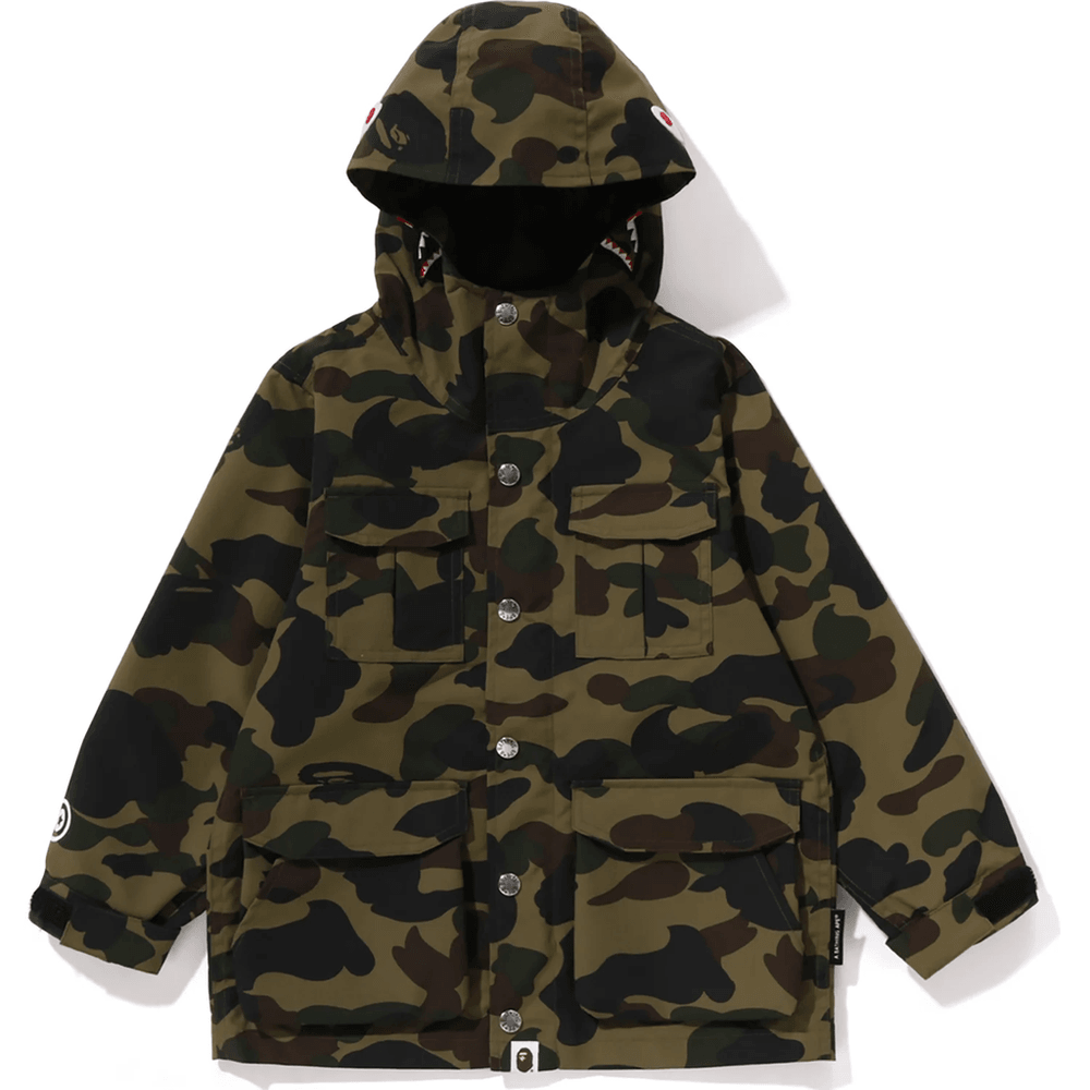 Bape 1ST CAMO SHARK MOUNTAIN JACKET KIDS Green