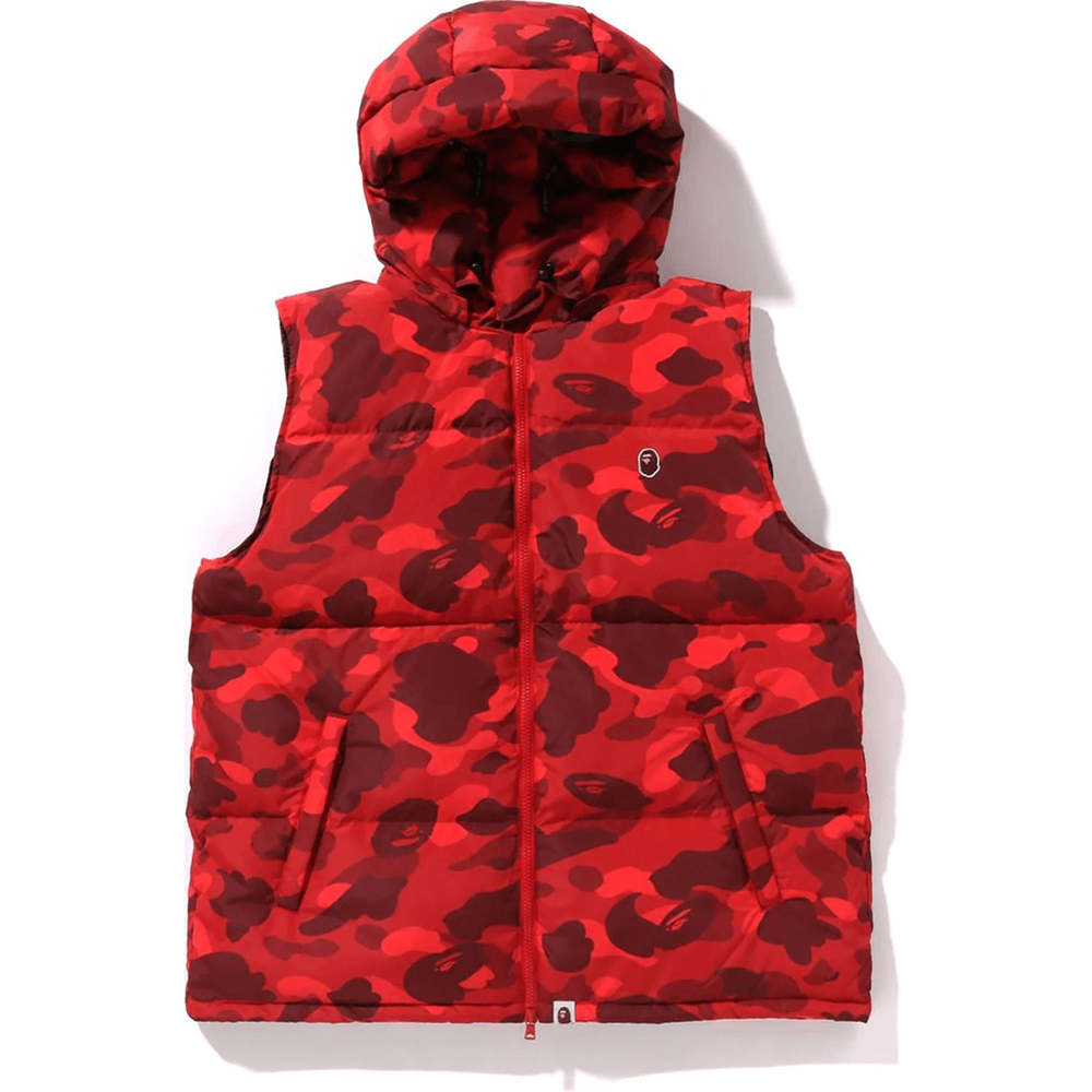 Bape COLOR CAMO DOWN VEST MENS Red