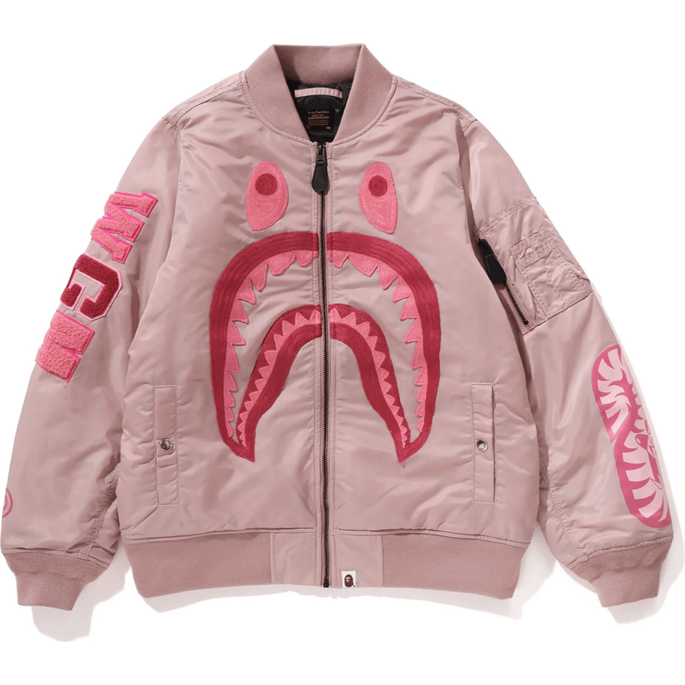 Bape SHARK NYLON TWILL MA-1 LADIES Pink