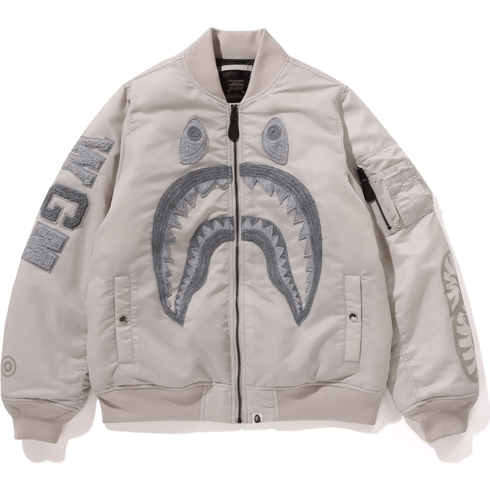 Bape SHARK NYLON TWILL MA-1 LADIES Gray