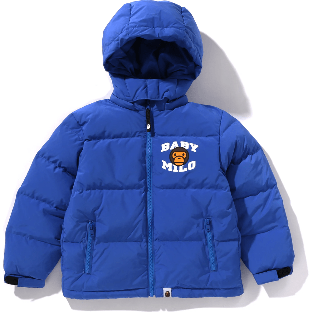 Bape BABY MILO ZIP HOODIE DOWN JACKET KIDS Blue