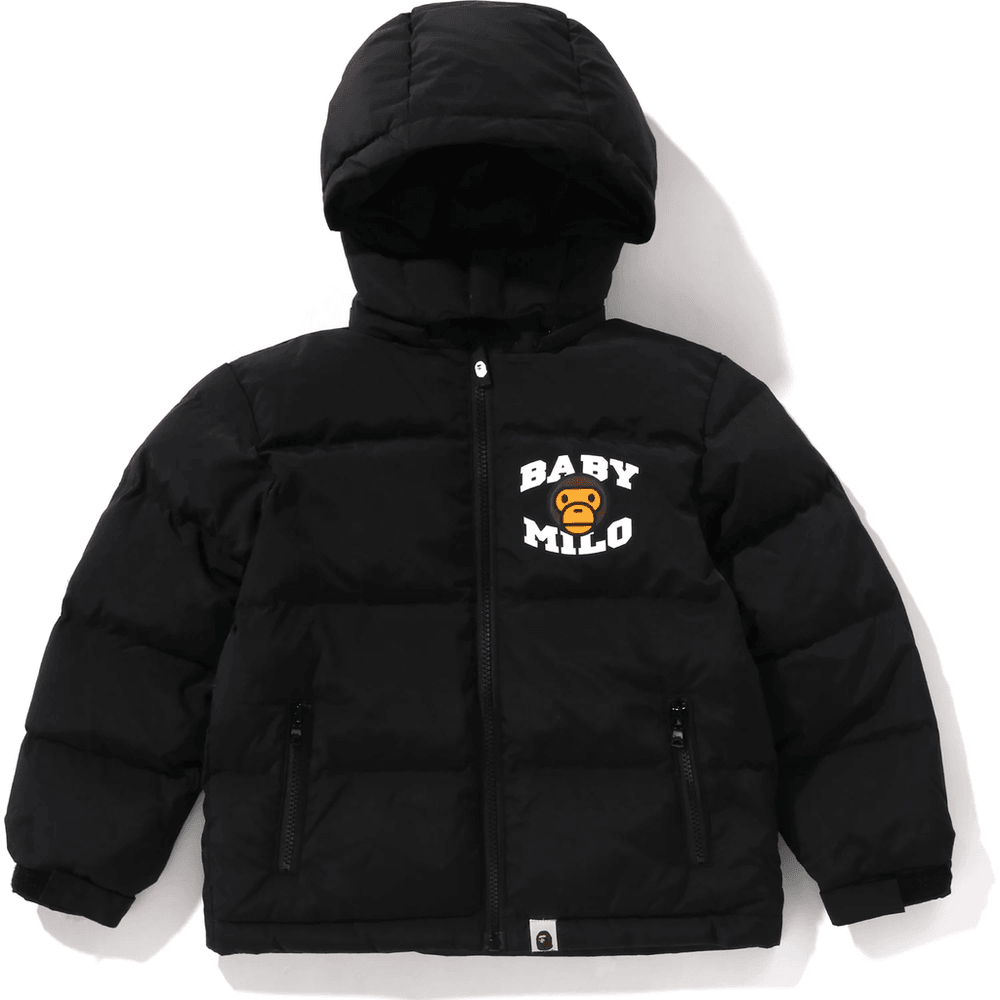 Bape BABY MILO ZIP HOODIE DOWN JACKET KIDS Black