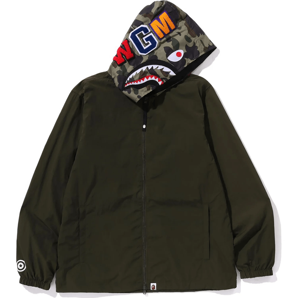 Bape 1ST CAMO SHARK HOODIE JACKET MENS Green