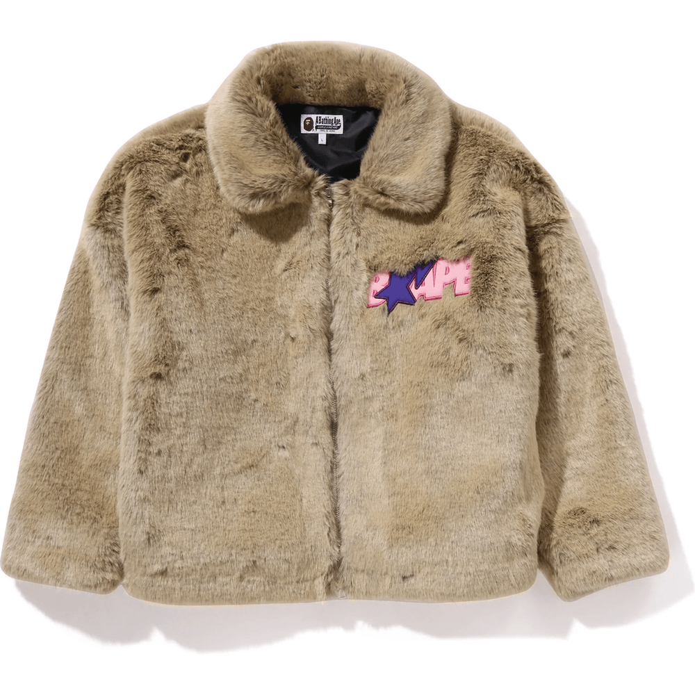 BAPE X DON TOLIVER FAUX FUR JACKET Beige