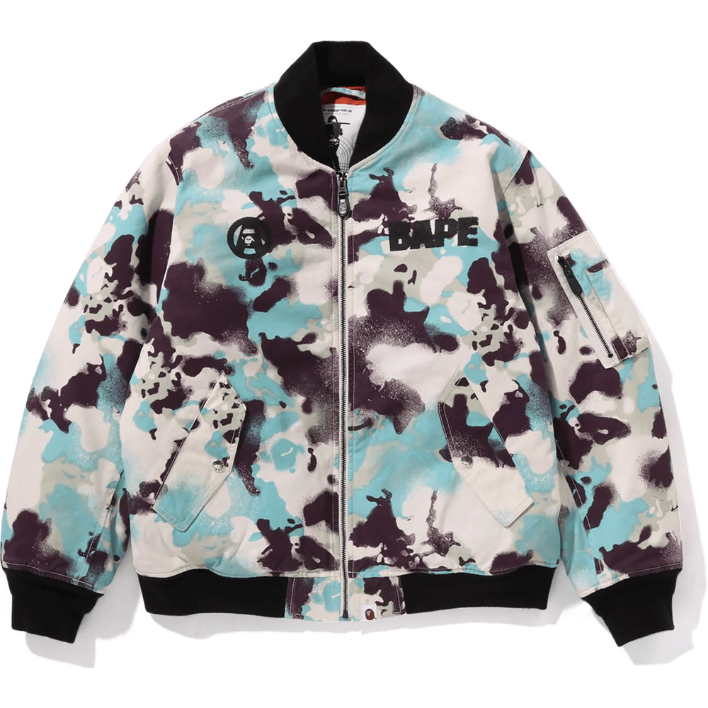 Bape MAP CAMO BOMBER JACKET MENS Multi