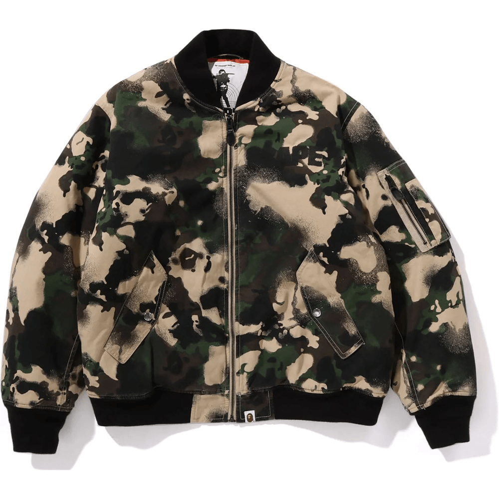 Bape MAP CAMO BOMBER JACKET MENS Green