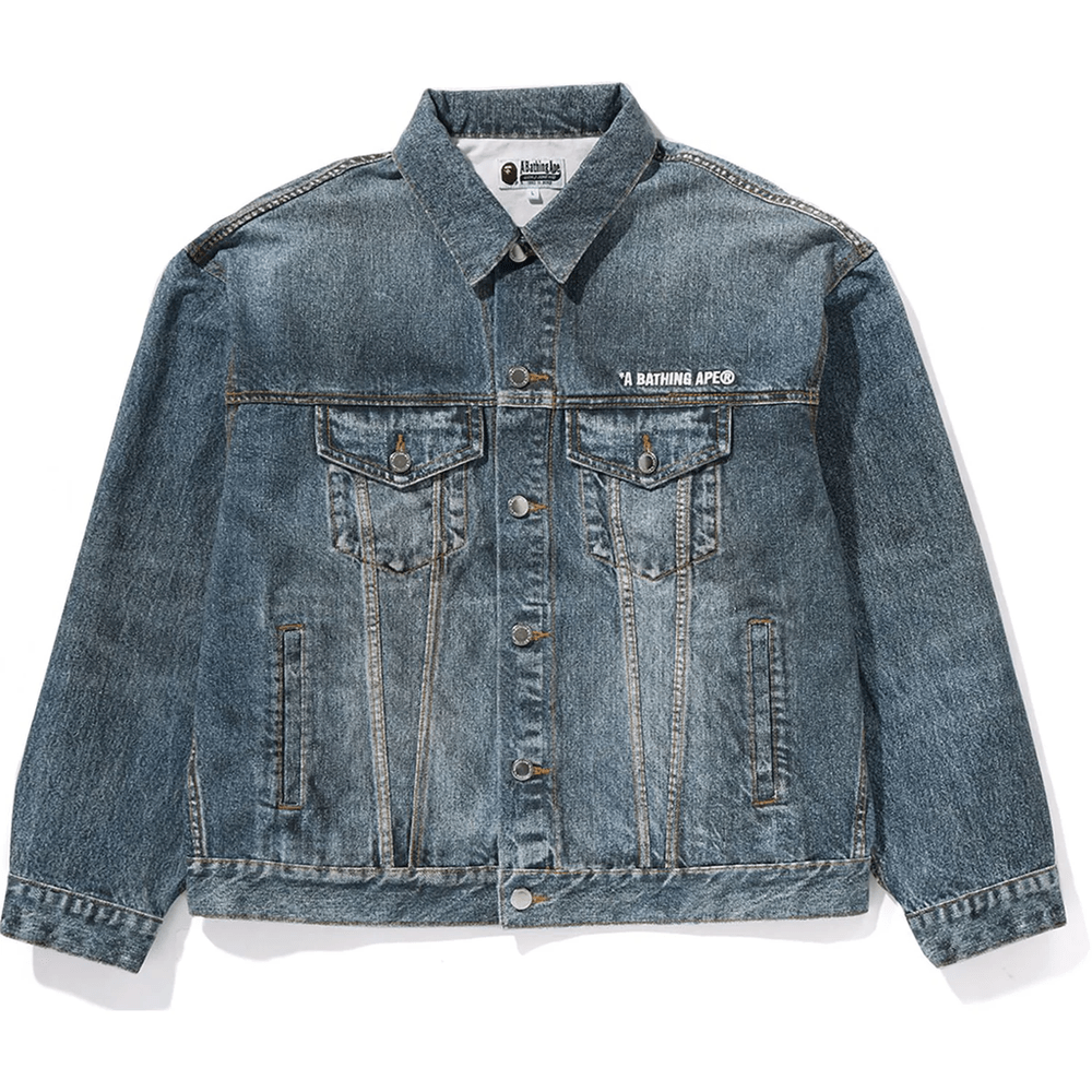 Bape FAKE PRINT DENIM JACKET MENS Light Indigo