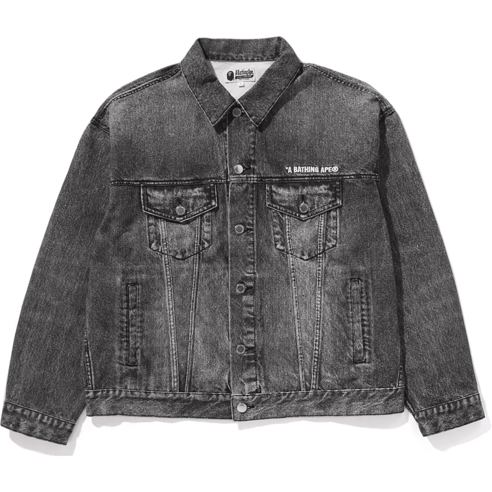 Bape FAKE PRINT DENIM JACKET MENS Black
