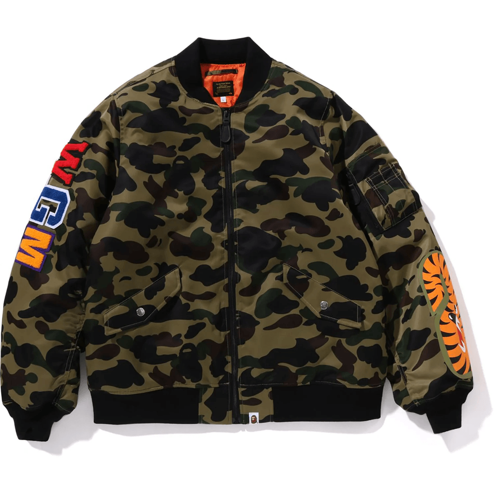 Bape 1ST CAMO SHARK MA-1 JACKET MENS Green