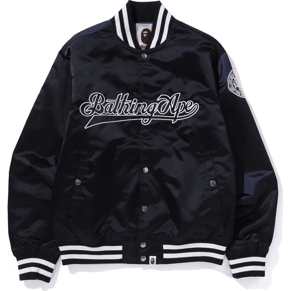 Bape BASEBALL VARSITY JACKET MENS Navy
