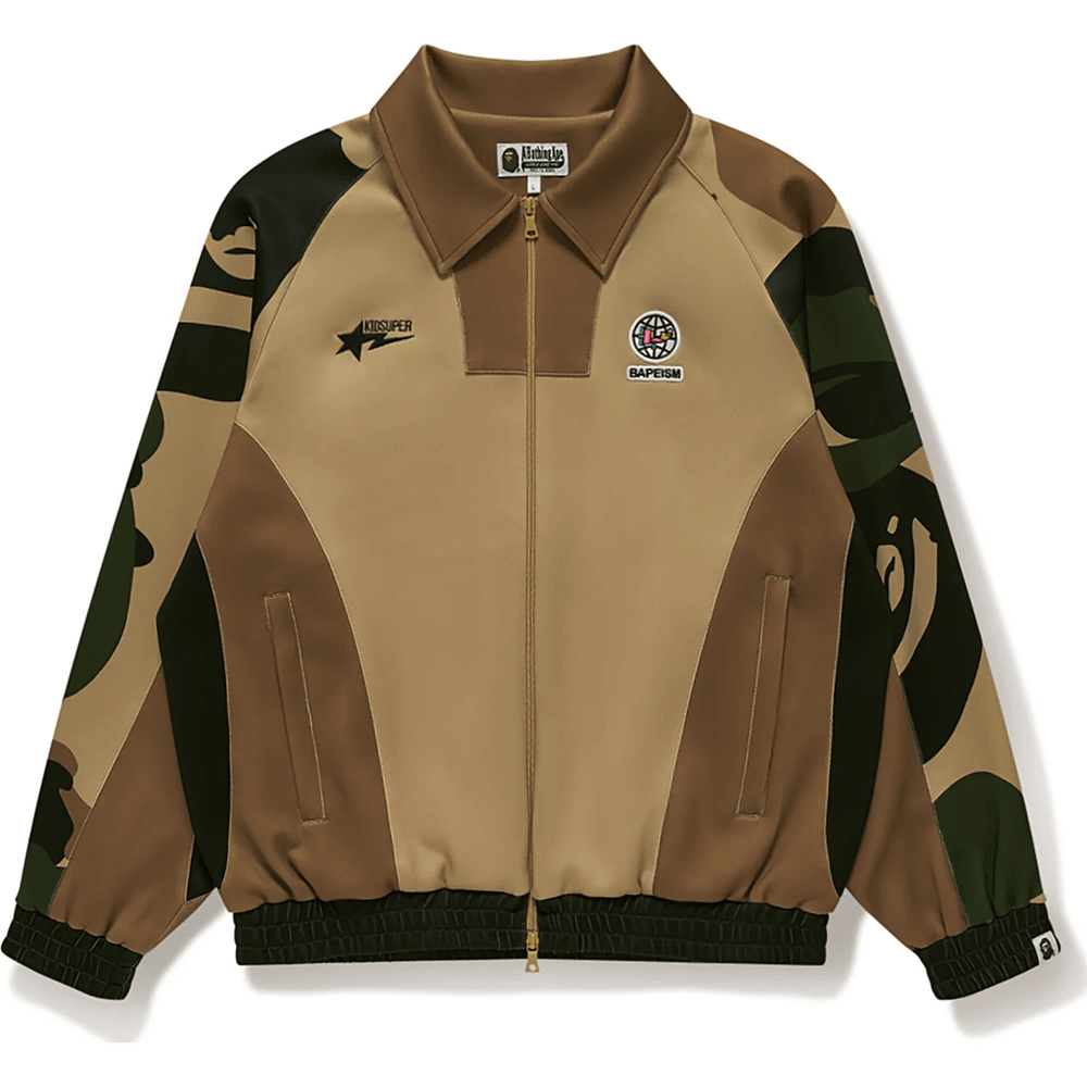 BAPE X KIDSUPER PATCHWORK TRACK JACKET MENS Green