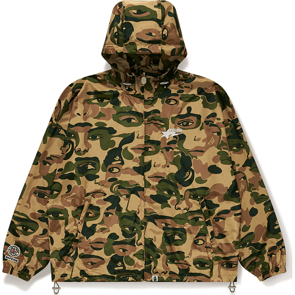 BAPE X KIDSUPER CAMO LIGHTWEIGHT JACKET MENS Green