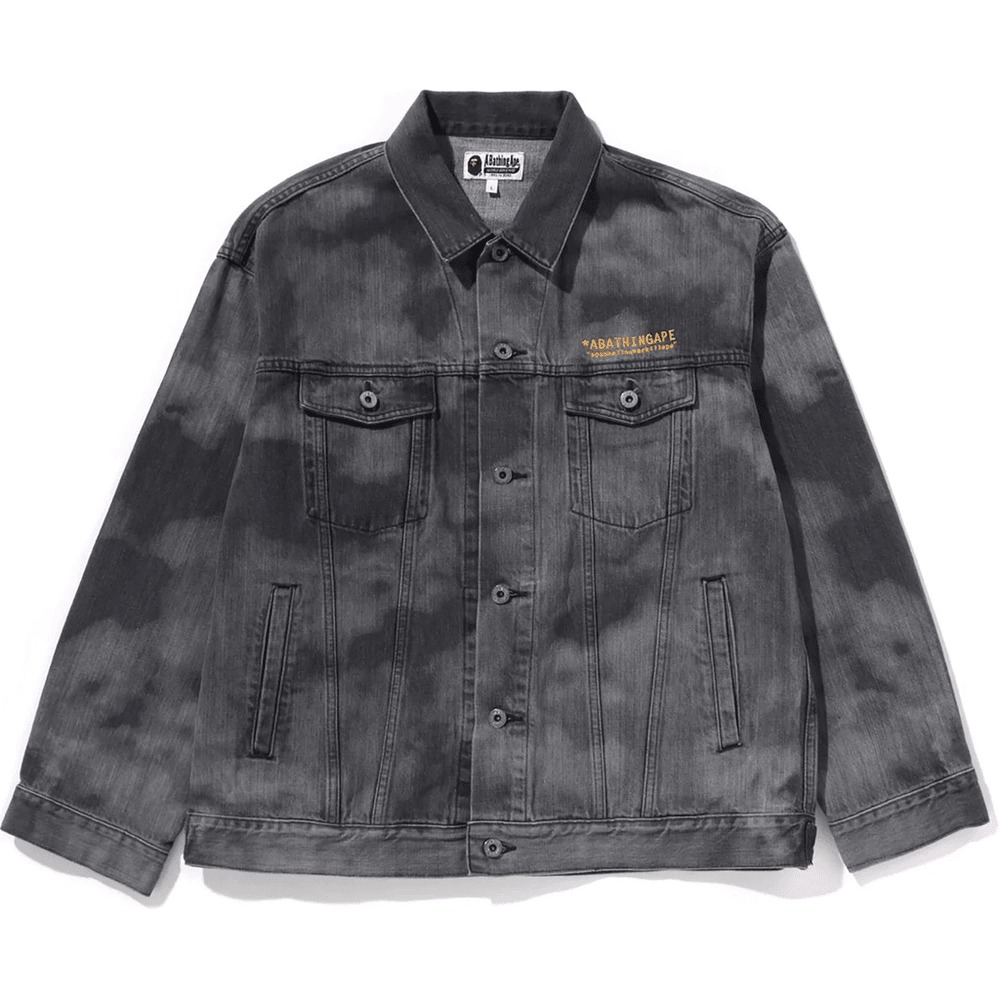 Bape HIGH TONE BLEACH DENIM JACKET MENS Black