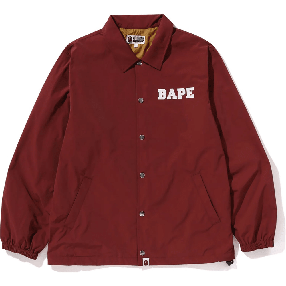 Bape COLLEGE COACH JACKET MENS Burgundy