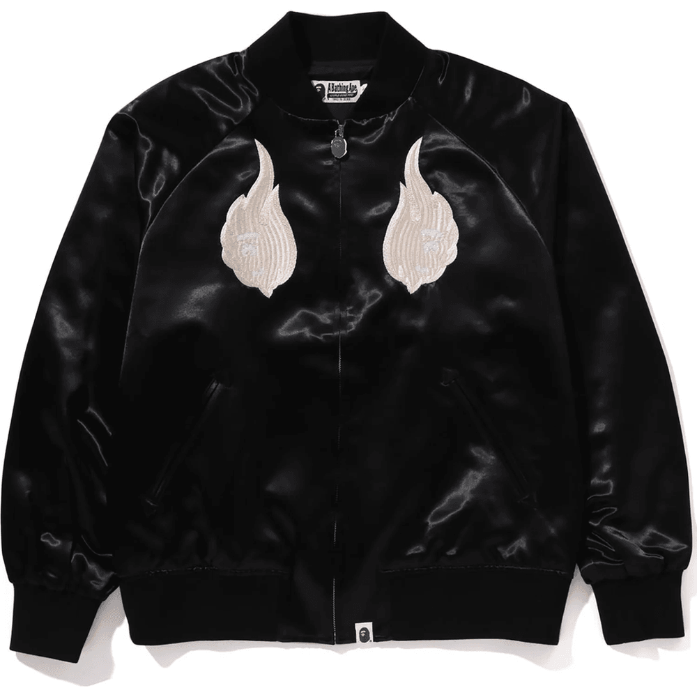 Bape SKELETON LOGO SOUVENIR JACKET MENS Black