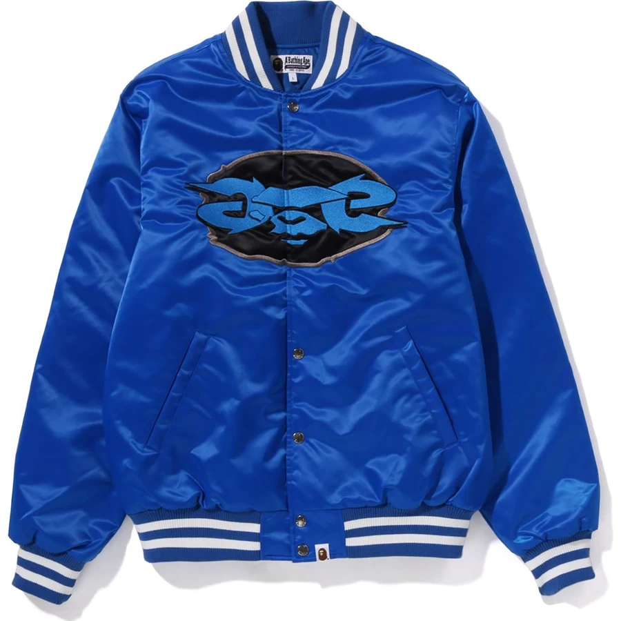 Bape APE RELAXED FIT NYLON VARSITY JACKET MENS