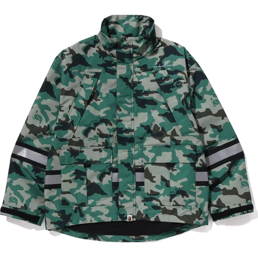 Giacca Di Sicurezza Da Uomo Bape Woodland Camo Vestibilità Rilassata