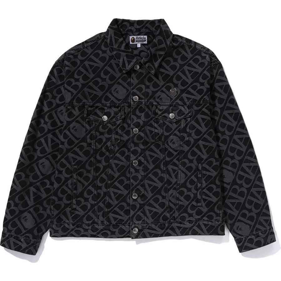 Bape DENIM MONOGRAM METAL ONE POINT JACKET MENS