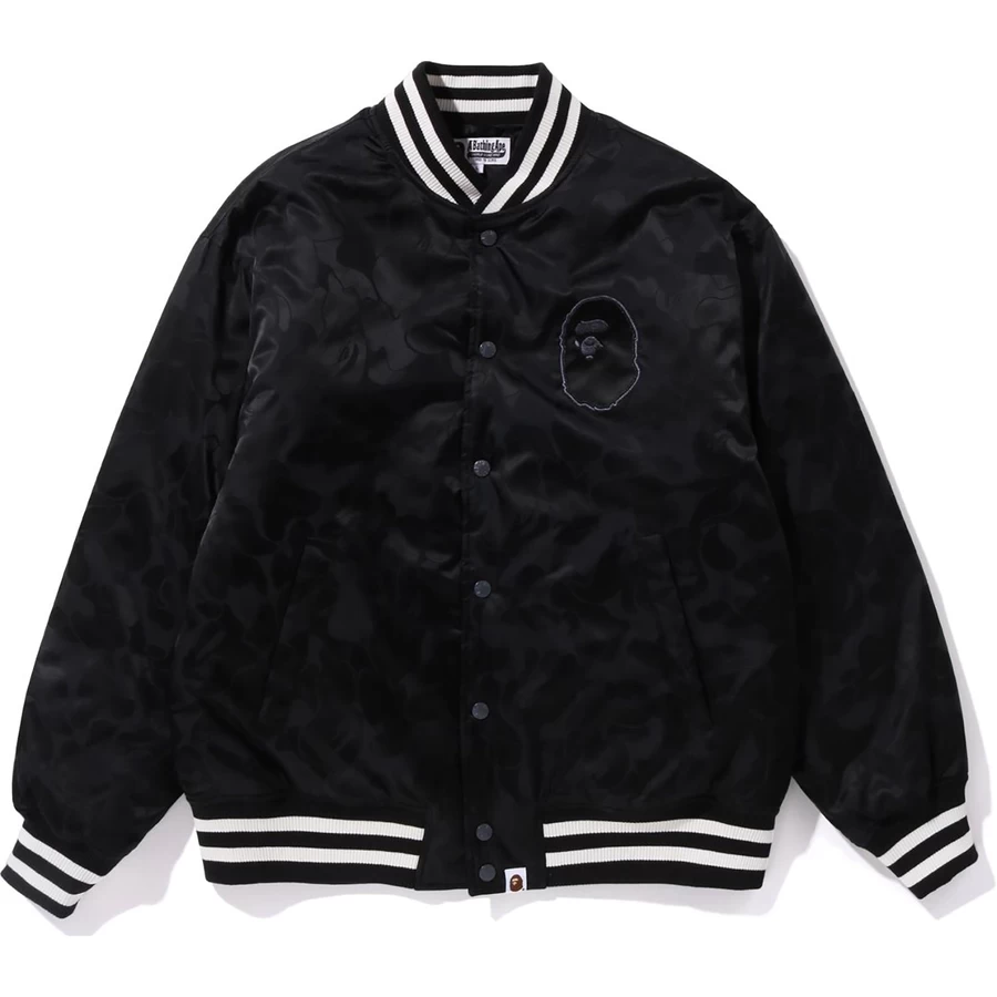 Bape TONAL SOLID CAMO PADDED VARSITY JACKET MENS