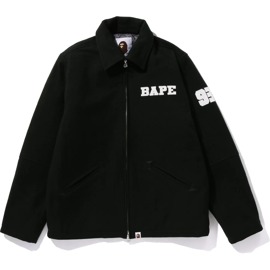 Bape Bape Melton Giacca Con Zip Vestibilità Rilassata Da Uomo