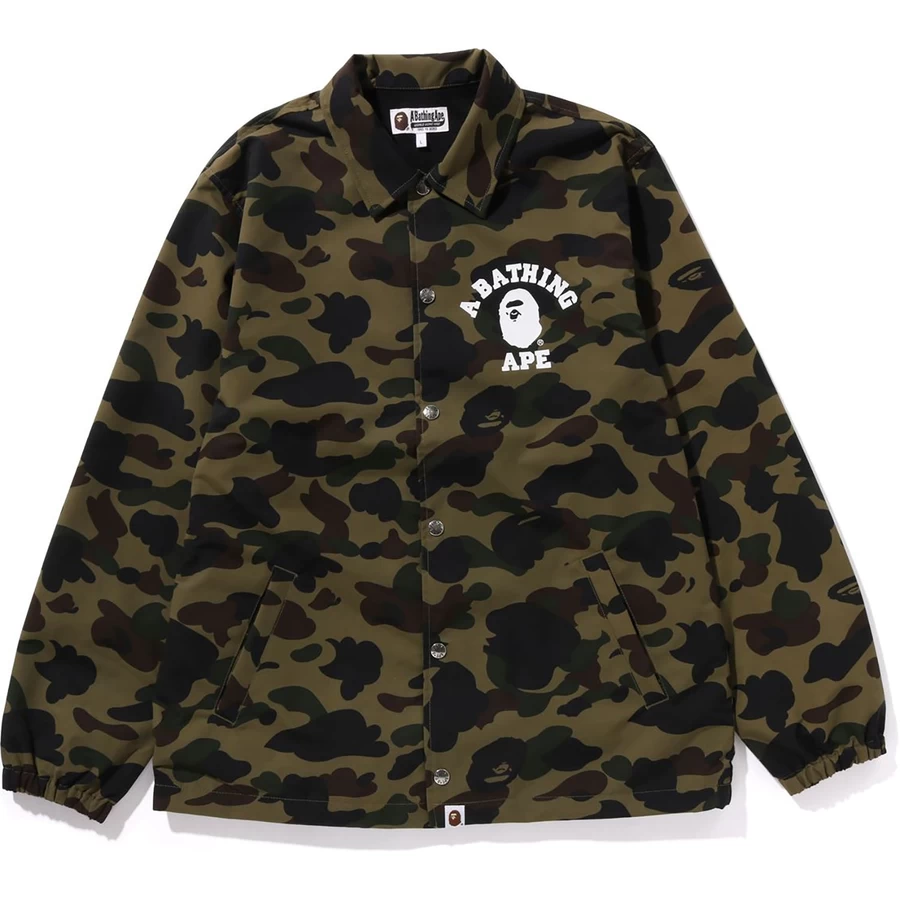 Bape 1ST CAMO NYLON TUSSAH COACH JACKET MENS