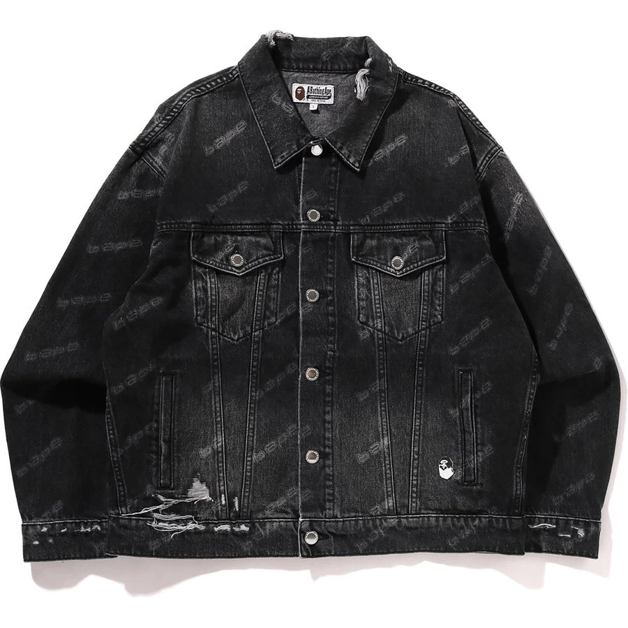 Bape BAPE HEXAGRAM LASER DESTROY DENIM JACKET MENS