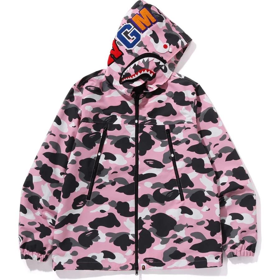 Bape WARM UP CAMO SHARK HOODIE JACKET MENS