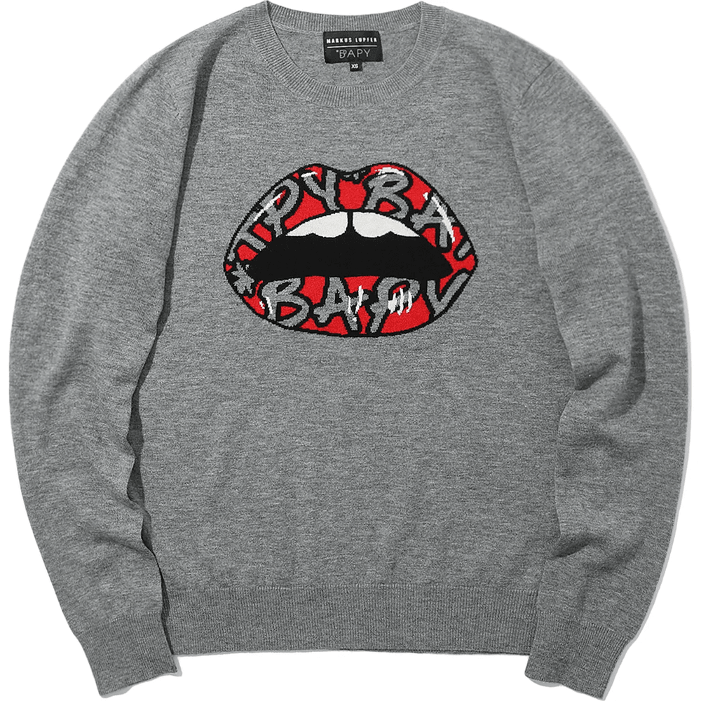 Bape BAPY X MARKUS LUPFER KNIT BABY LIP LADIES Gray