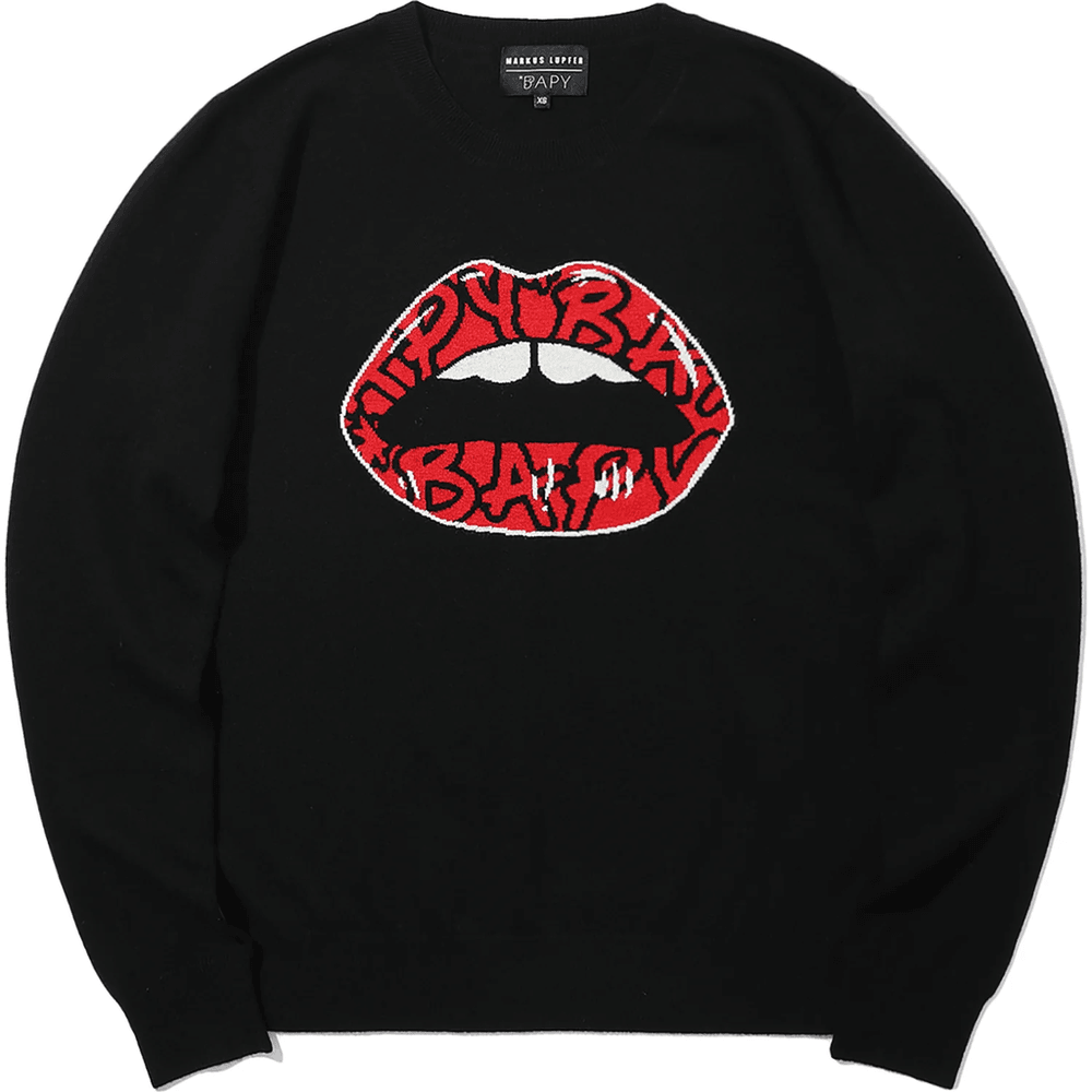 Bape BAPY X MARKUS LUPFER KNIT BABY LIP LADIES Black