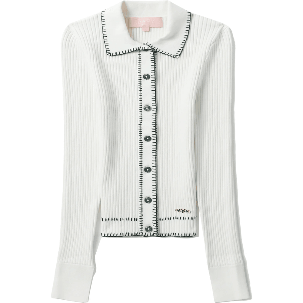 Bape BAPY RIBBED CARDIGAN LADIES Ivory