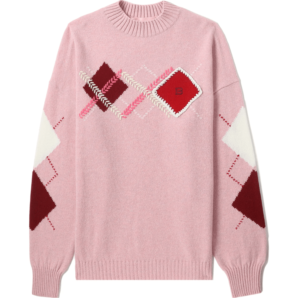 Bape BAPY CHECK SWEATER LADIES Light Pink