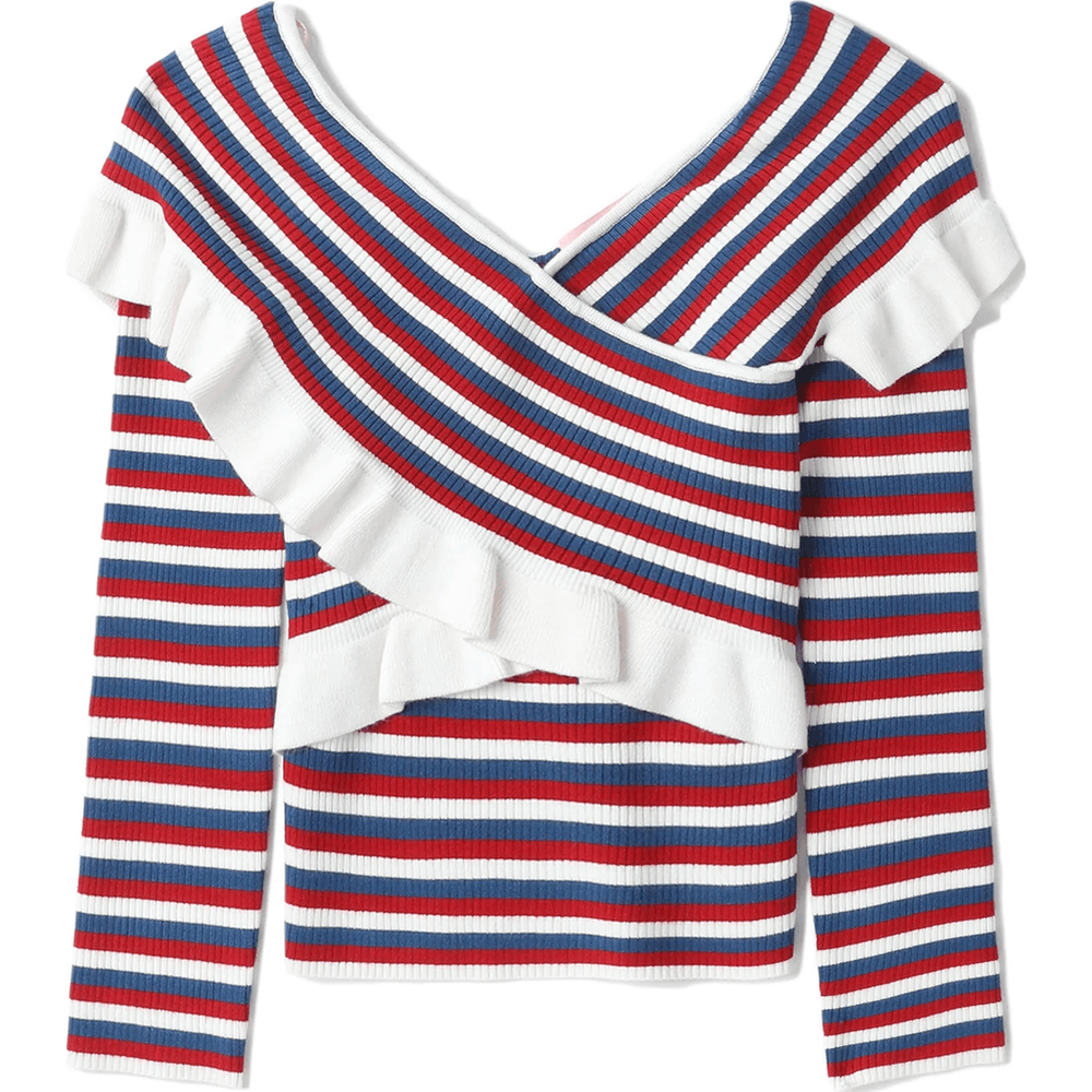 Bape BAPY STRIPES WRAP KNIT TOP LADIES Multi