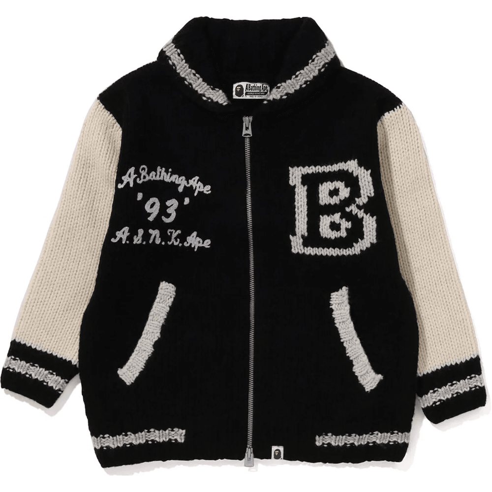 Bape A BATHING APE COWICHAN CARDIGAN LADIES Black