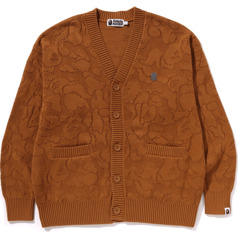 Bape SOLID CAMO JACQUARD ONE POINT CARDIGAN MENS Beige