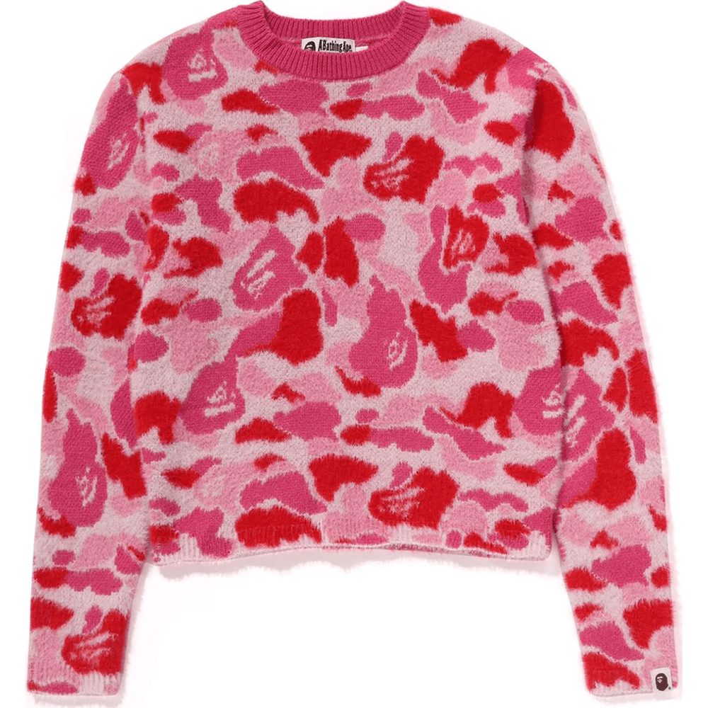 Bape ABC CAMO SHAGGY SWEATER LADIES Pink