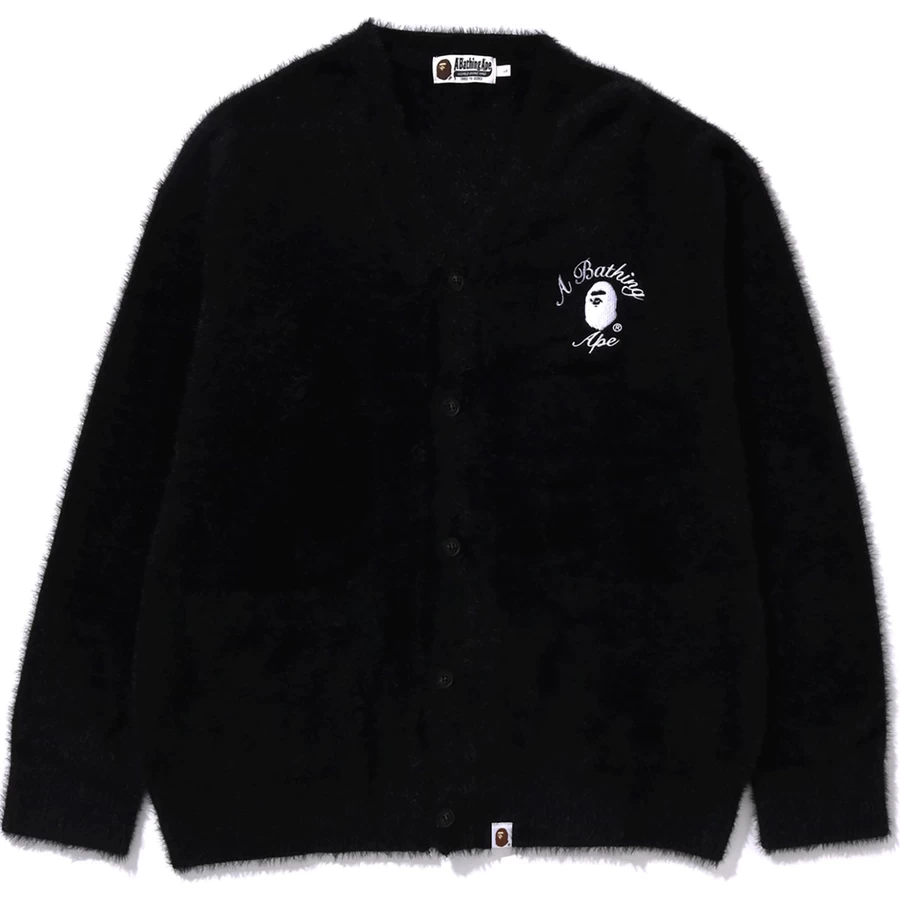 Bape EMBROIDERY SHAGGY KNIT CARDIGAN MENS