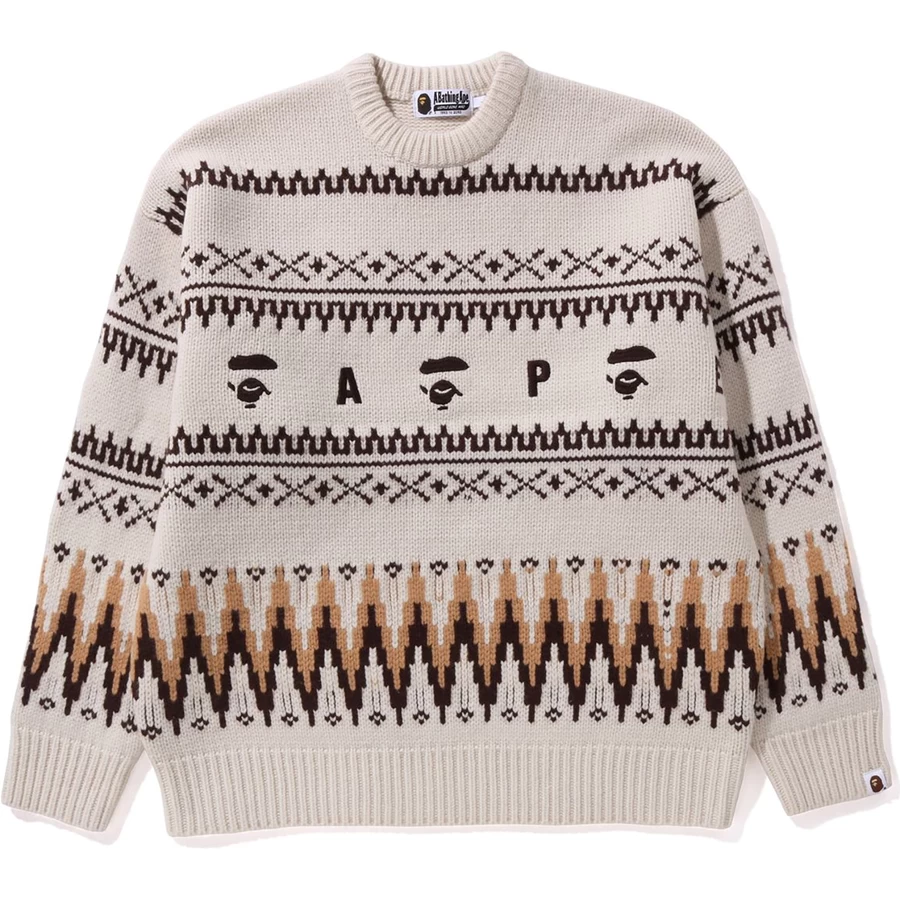 Bape BAPE SNOWFLAKE KNIT SWEATER MENS