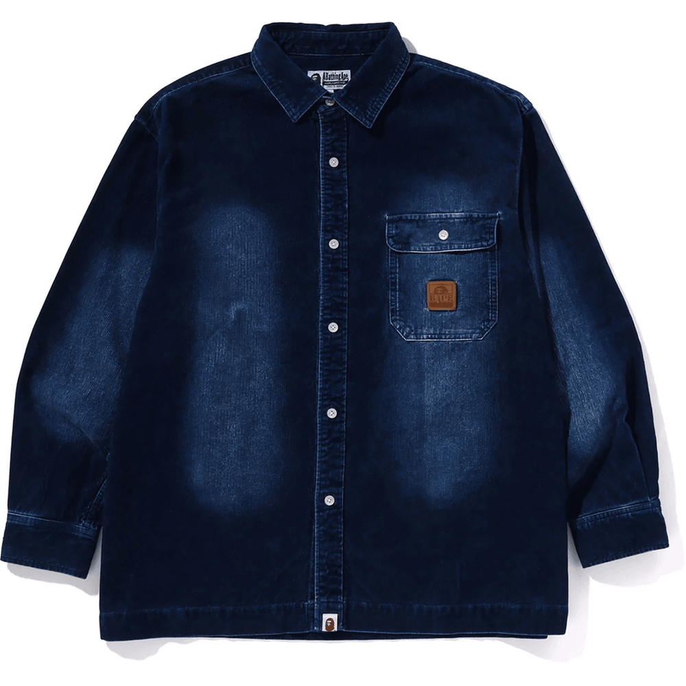 Bape INDIGO DYE CORDUROY LS SHIRTS MENS Indigo