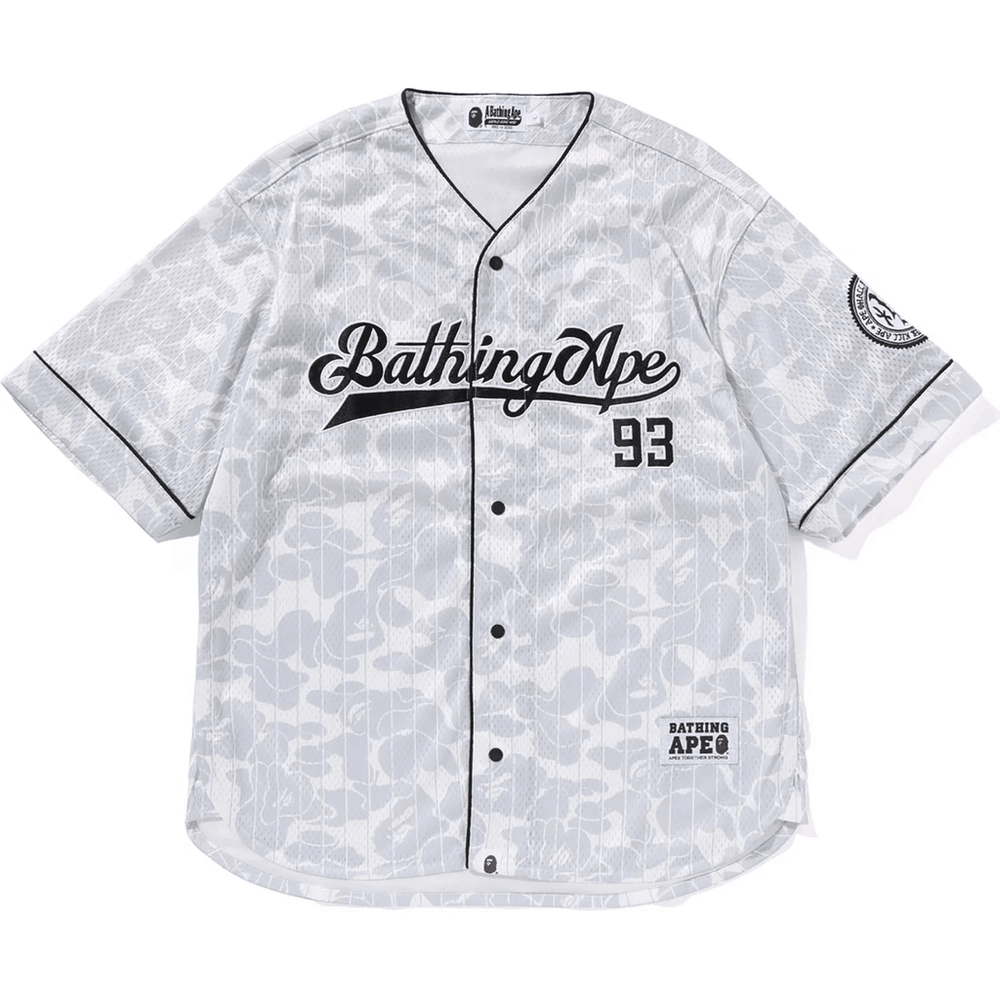 Bape CAMO STRIPE BASEBALL SHIRT MENS Gray
