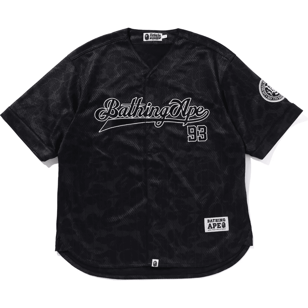 Bape CAMO STRIPE BASEBALL SHIRT MENS Black