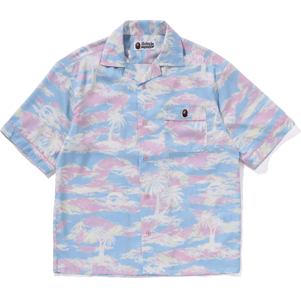 Bape PALM TREE CAMO OPEN COLLAR SHIRT LADIES Multi