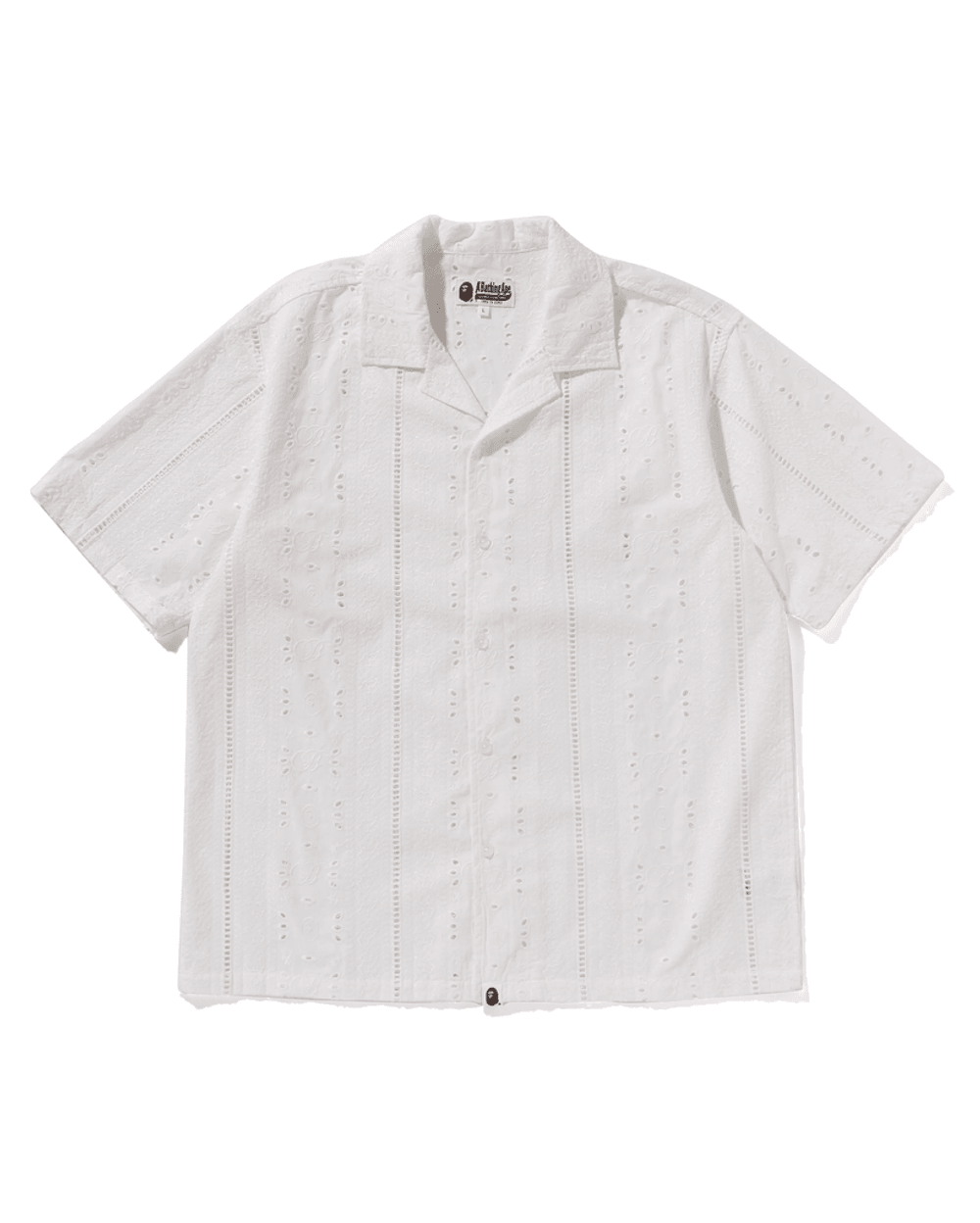 Bape EMBROIDERY OPEN COLLAR SS SHIRT MENS Ivory