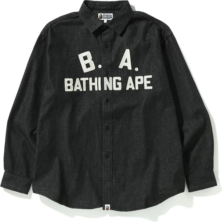 Bape B.a Kemeja Denim Longgar Pria