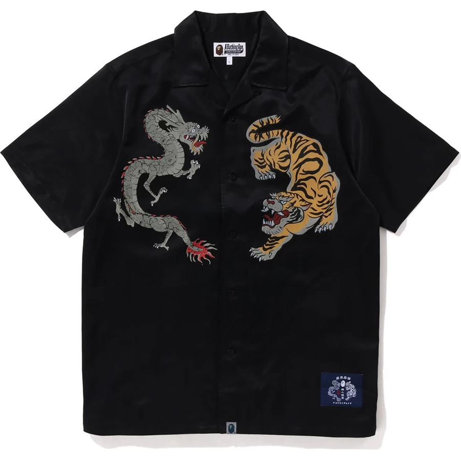 Kemeja Pria S/s Santai Motif Jepang Bape