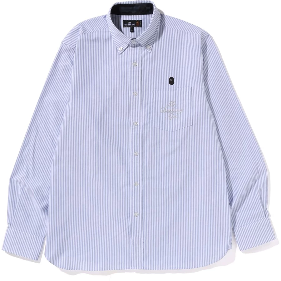 Bape MR. BATHING APE OXFORD STRIPE BD SHIRT MENS