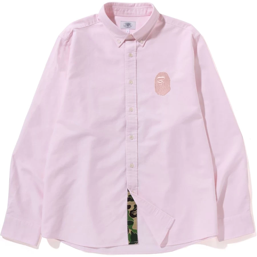 Bape APE HEAD EMBROIDERY OXFORD SHIRT RELAXED FIT MENS