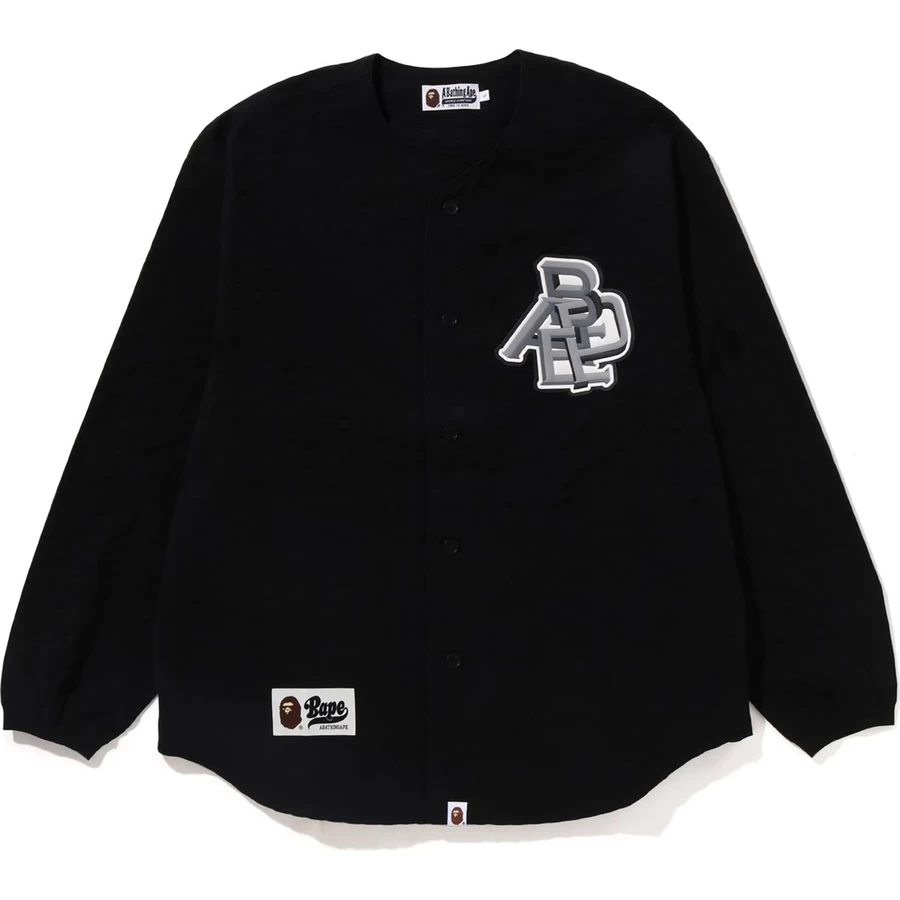 Bape LUX SPORT STRIPE L/S BASEBALL SHIRT MENS