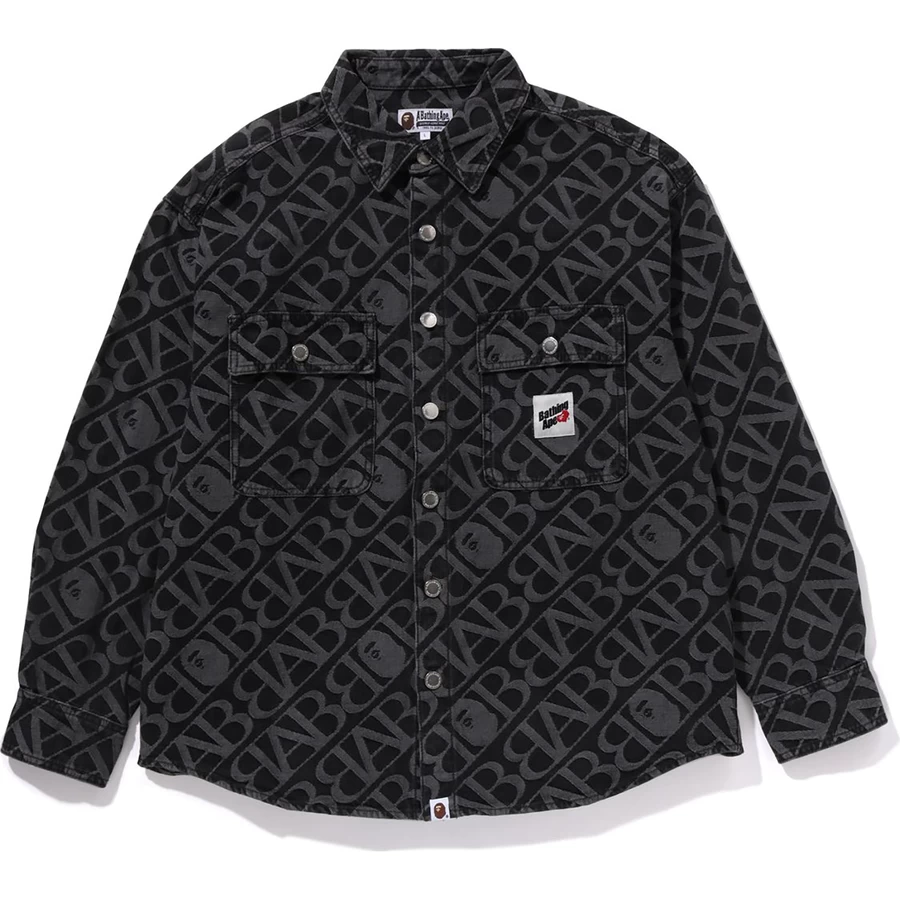 Bape DENIM MONOGRAM METAL ONE POINT SHIRT MENS